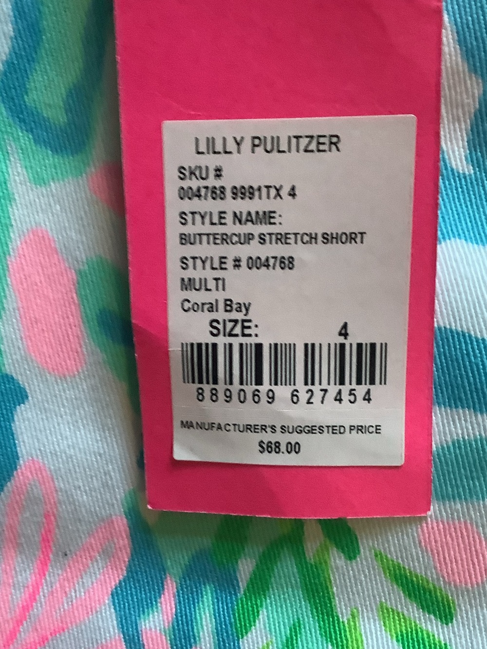 Lilly Pulitzer Pastel Floral Scallop-Hem Shorts - Pink/Blue/Green, - Picture 3 of 10